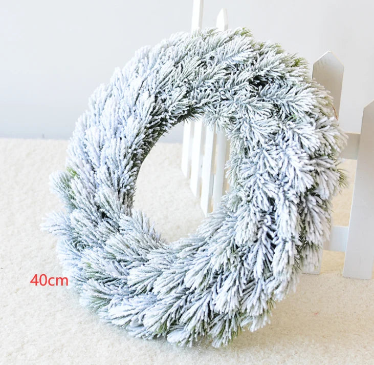 Flocked Artificial Pine Christmas Wreath - Image 7