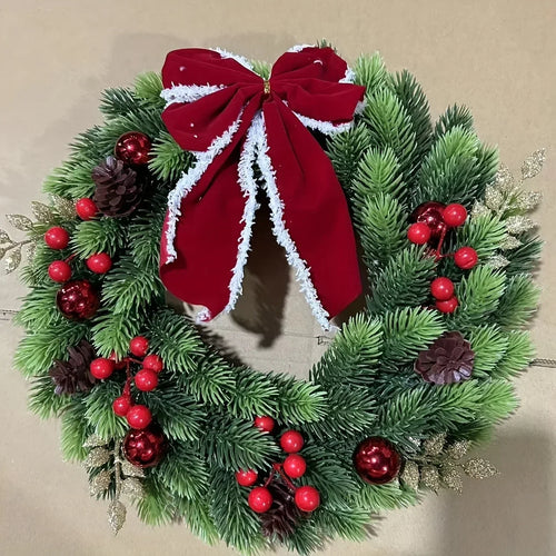 Artificial Pine Christmas Wreath Fairy Lights - Image 2