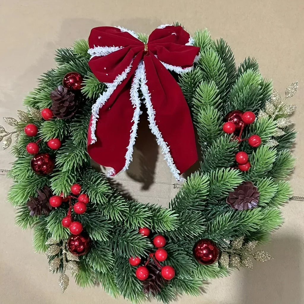 Artificial Pine Christmas Wreath Fairy Lights - Image 6