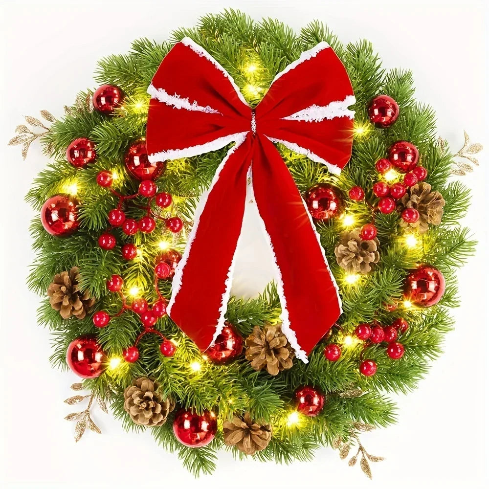 Artificial Pine Christmas Wreath Fairy Lights - Image 8