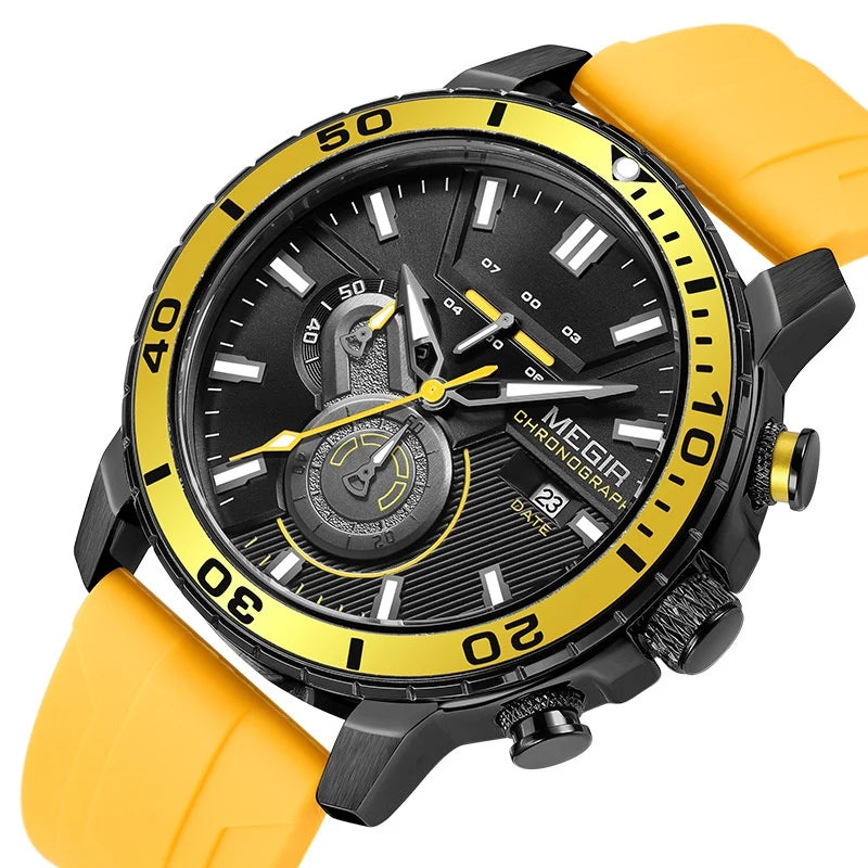 Oversized Silicone Strap Mens Chronograph Watch Quartz Movement - Image 5