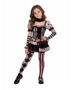 Womens 4 Piece Clown Costume Pierrot