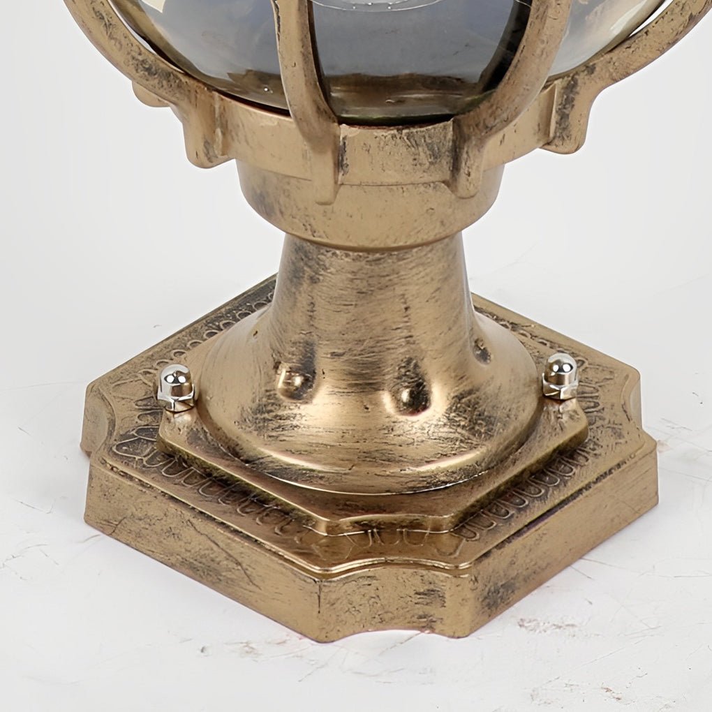 Outdoor Glass Globe Vintage Post Light - Image 4
