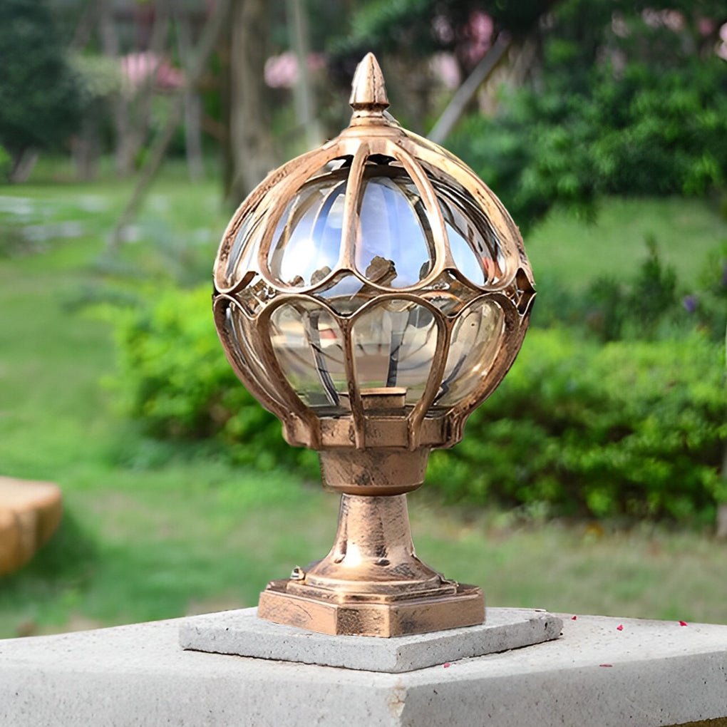 Outdoor Glass Globe Vintage Post Light - Image 2