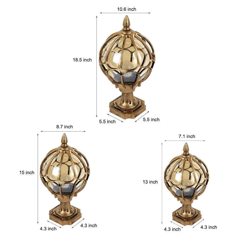 Outdoor Glass Globe Vintage Post Light - Image 7