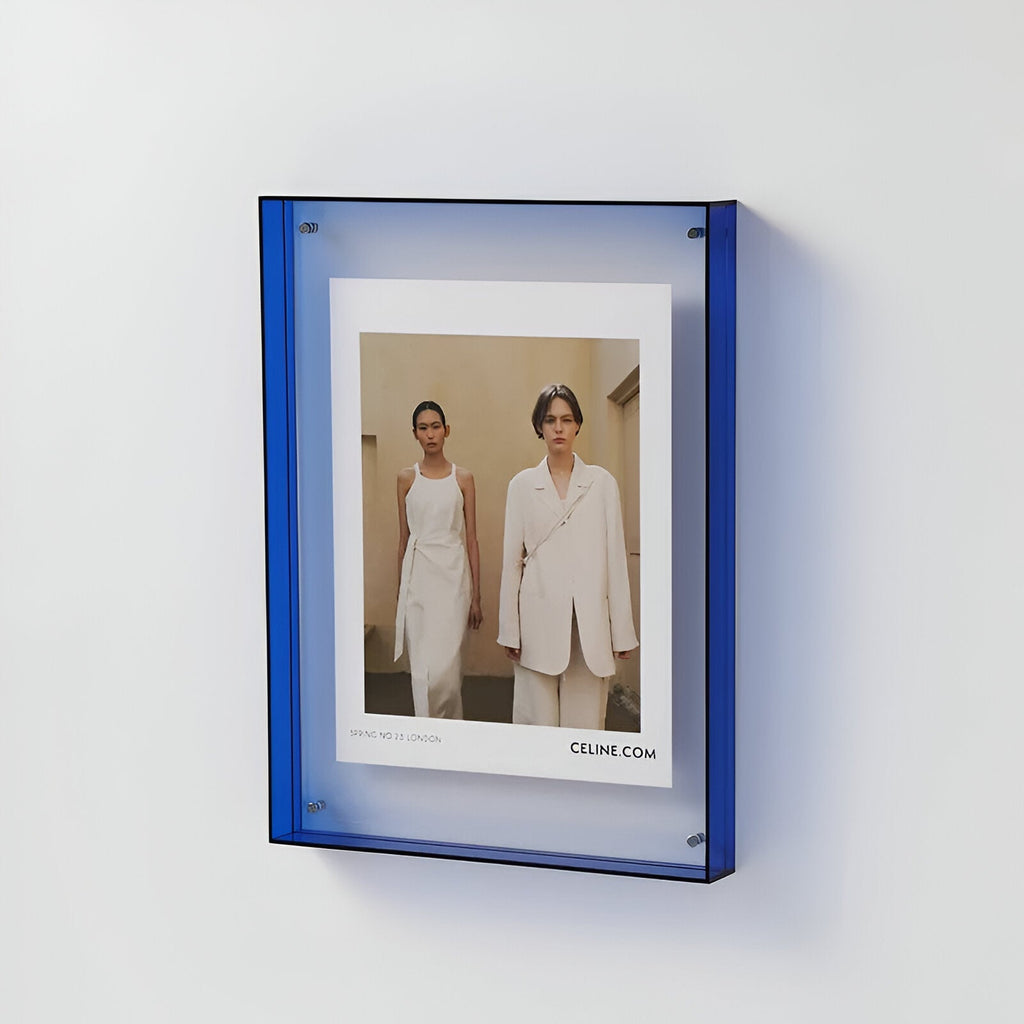 Modern Acrylic Floating Picture Frame Tabletop Wall Mount - Image 12