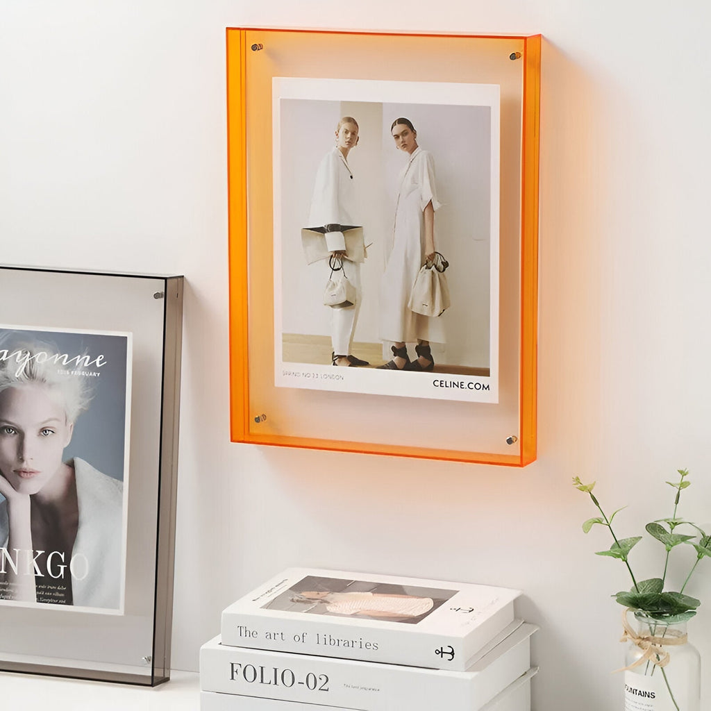 Modern Acrylic Floating Picture Frame Tabletop Wall Mount - Image 11