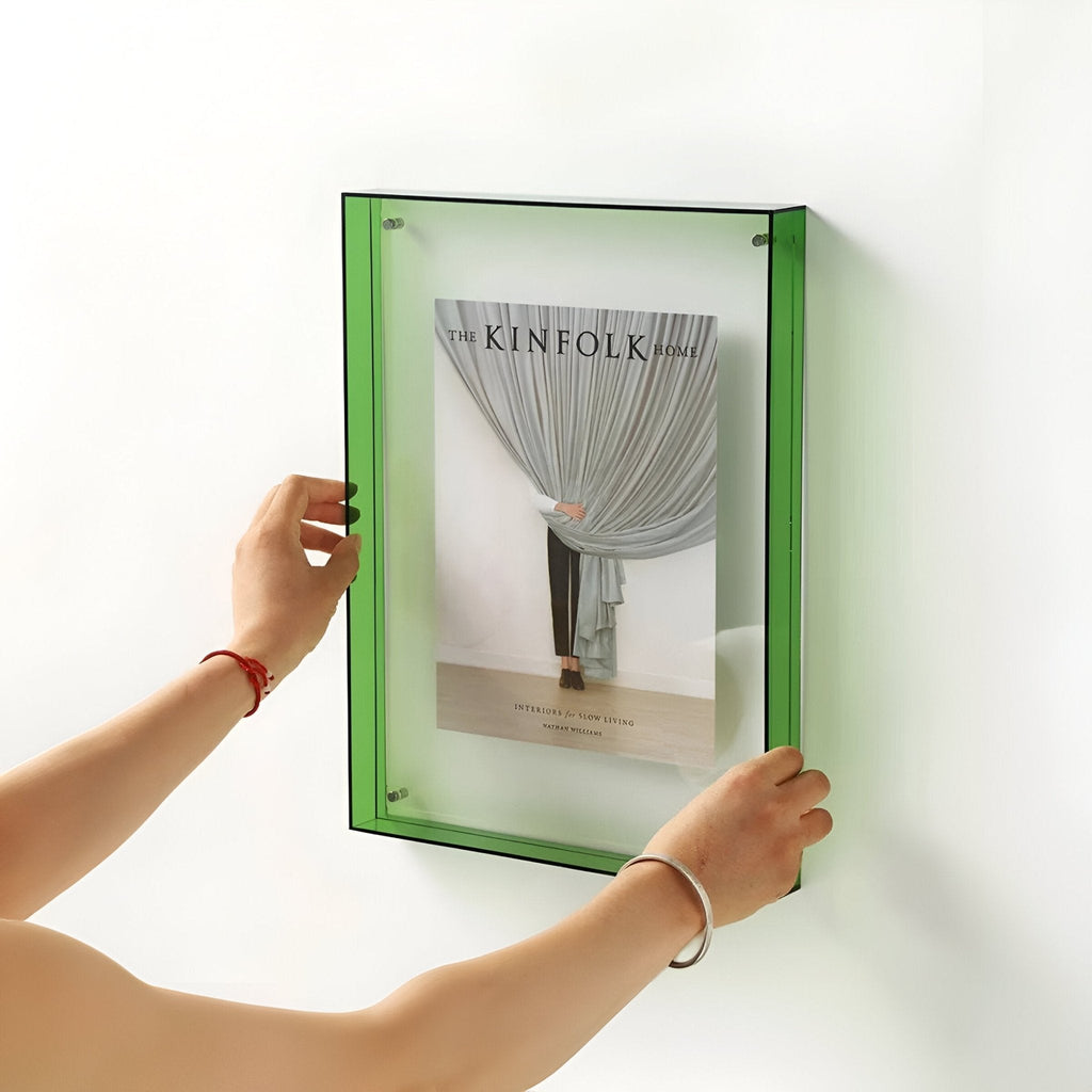 Modern Acrylic Floating Picture Frame Tabletop Wall Mount - Image 3
