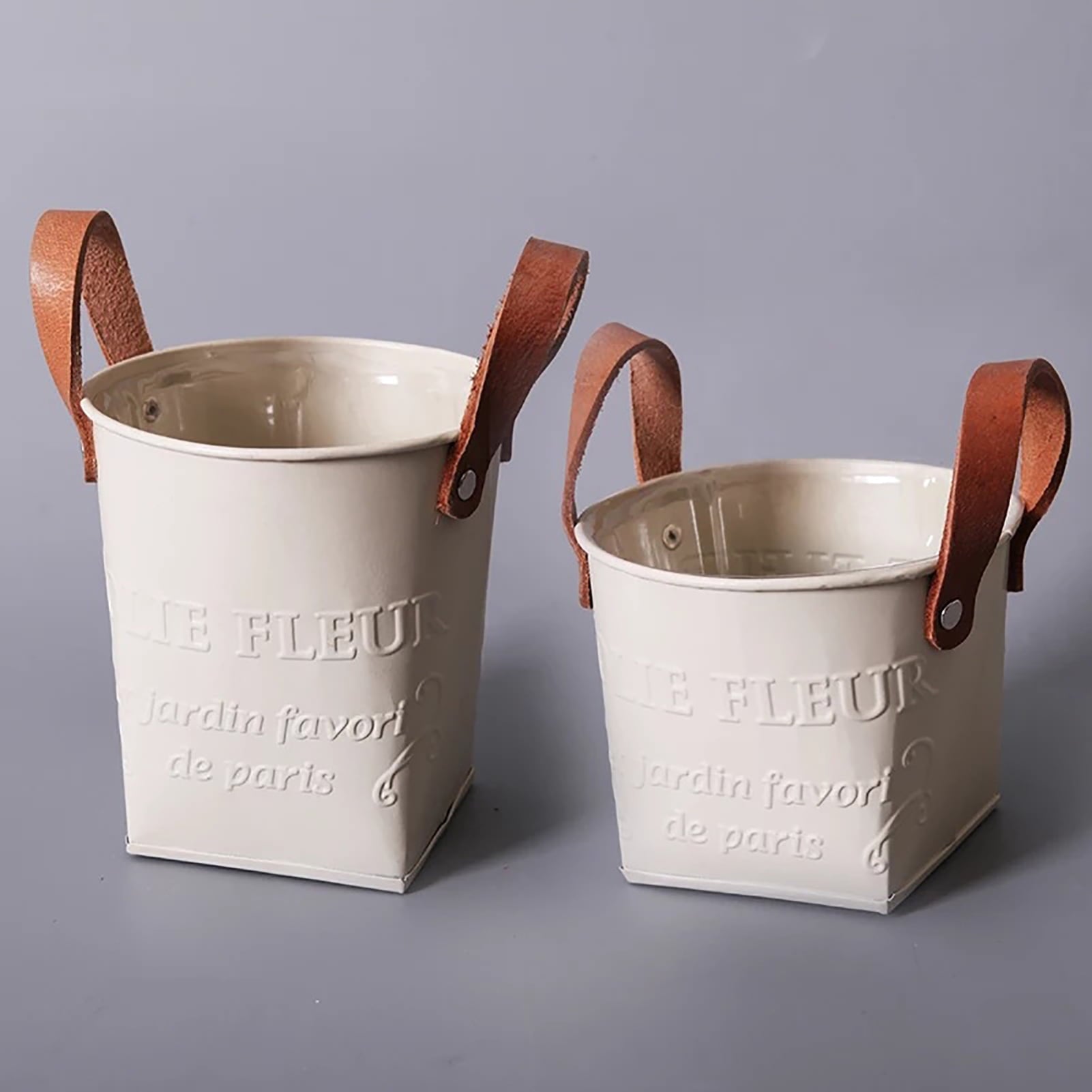 Decorative Plant Pots Leather Handles Indoor Outdoor Basket Planters - Image 8