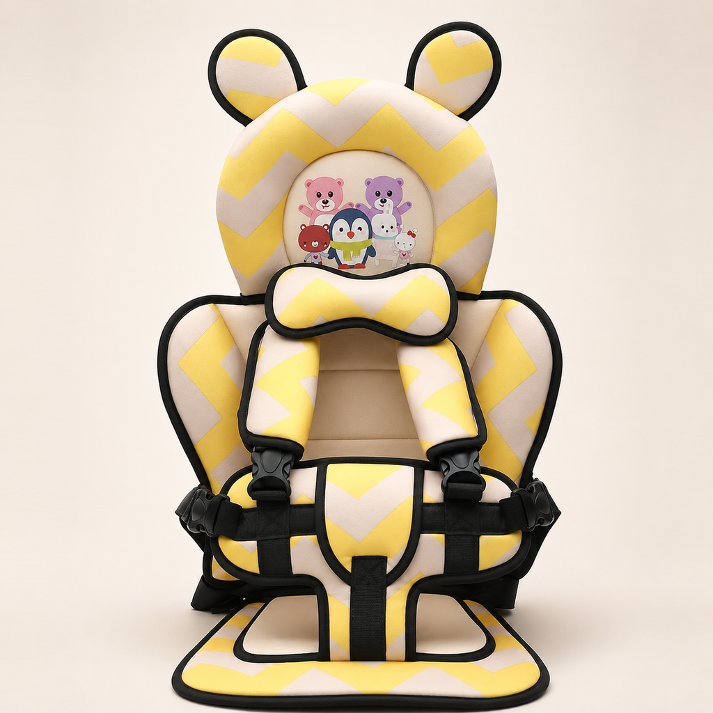 Children Car Seat Head Support Pillow with Bear Design - Image 3