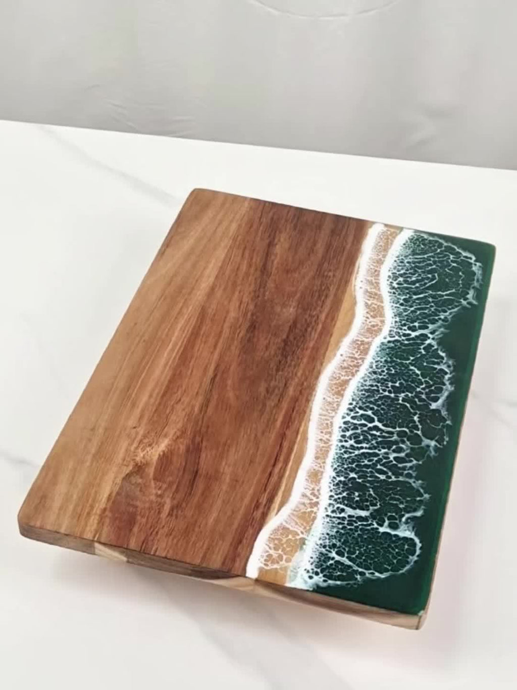 Charcuterie Board Ocean Resin Acacia Wood Cheese Serving Tray - Image 12