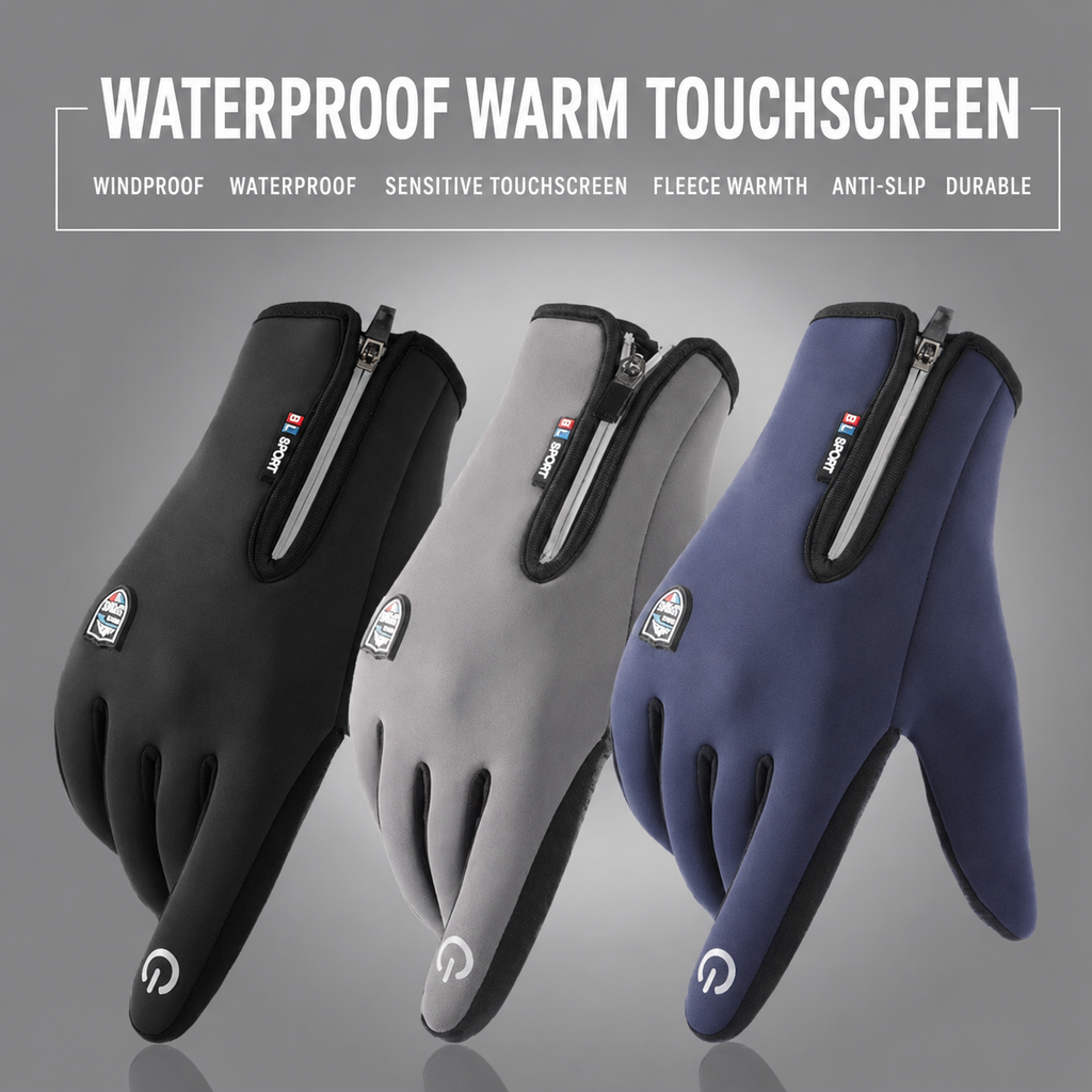 Waterproof Touchscreen Winter Gloves Thermal Zipper Windproof Cycling - Image 2