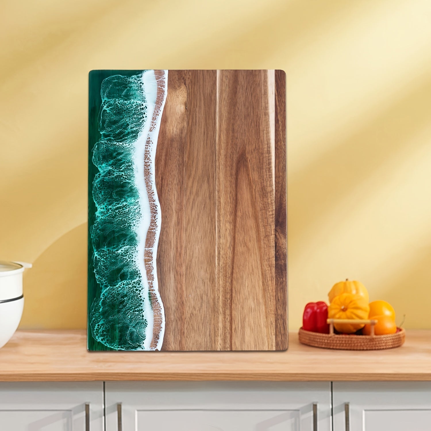 Charcuterie Board Ocean Resin Acacia Wood Cheese Serving Tray