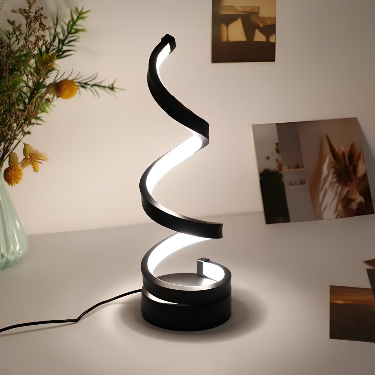 Modern Table Lamp Dimmable LED Spiral Bedside Desk Light USB Rechargeable - Image 5