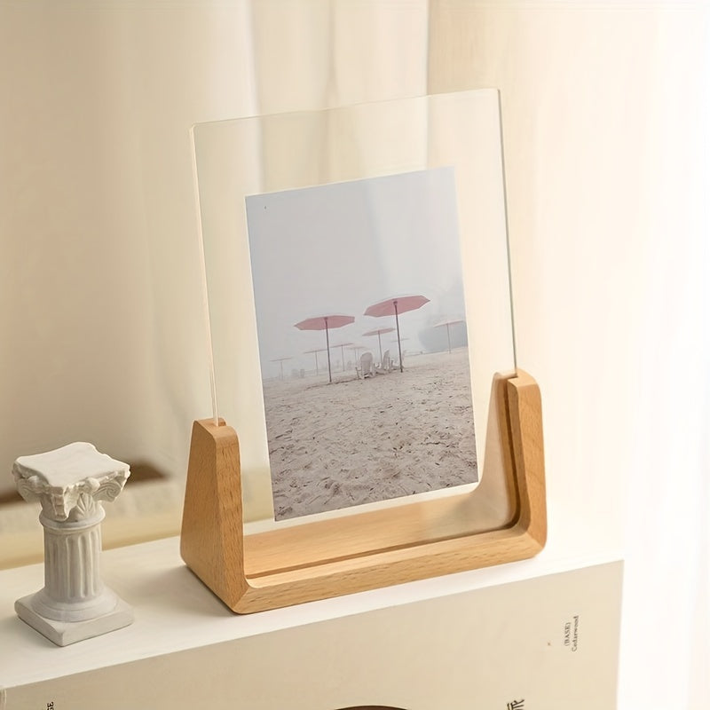 Minimalist Photo Frame Modern Acrylic Wood Tabletop Display - Image 3
