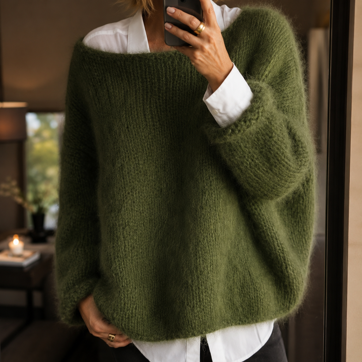 Women's Smart-casual Knitted Warm Fluffy Sweater