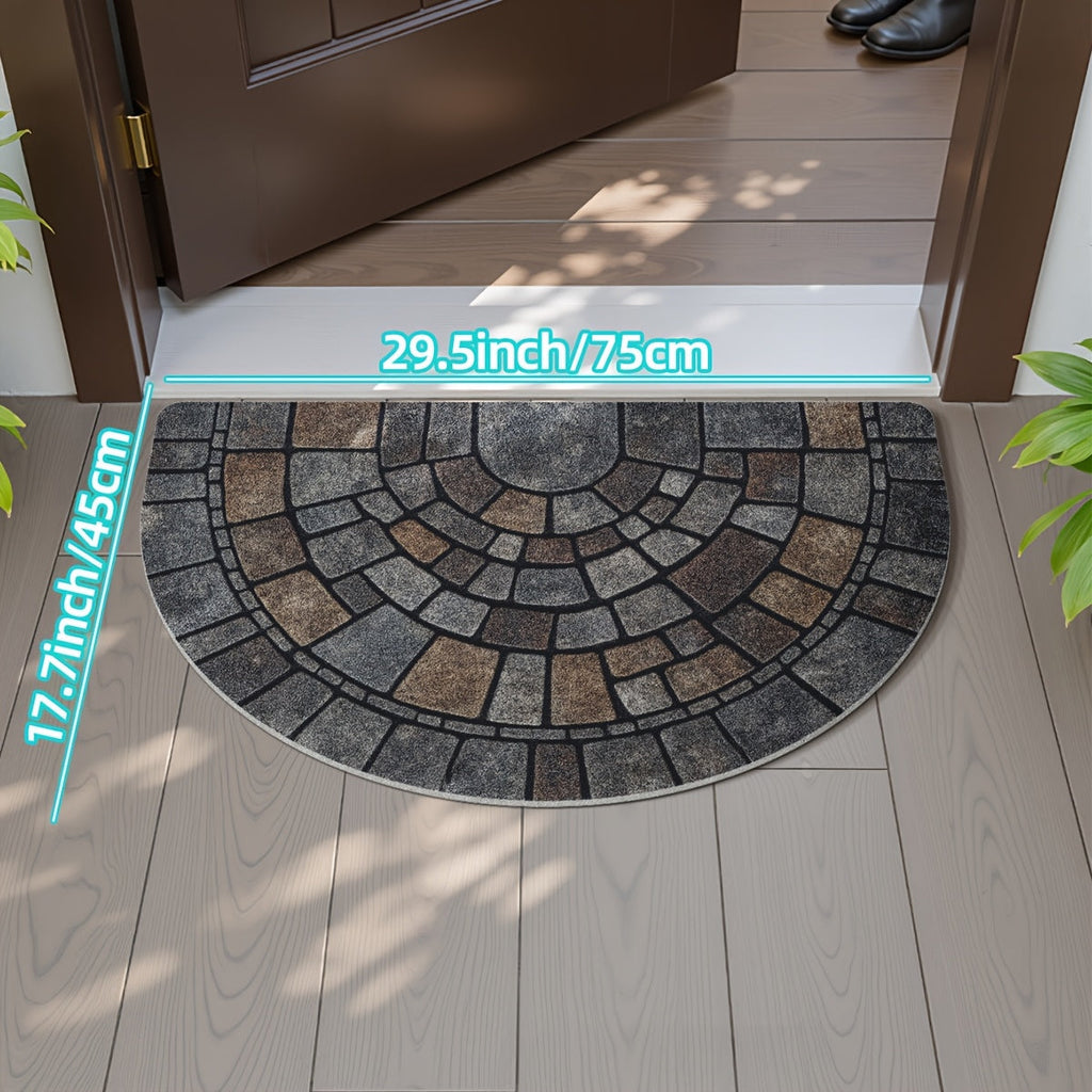 Half-Circle Mosaic Door Mat | Indoor & Outdoor Use - Image 5