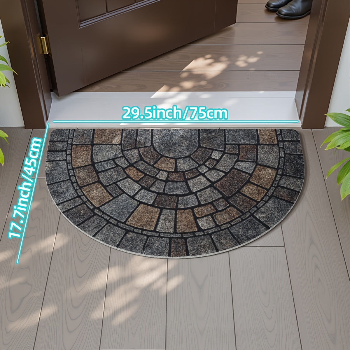 Half-Circle Mosaic Door Mat | Indoor & Outdoor Use - Image 5