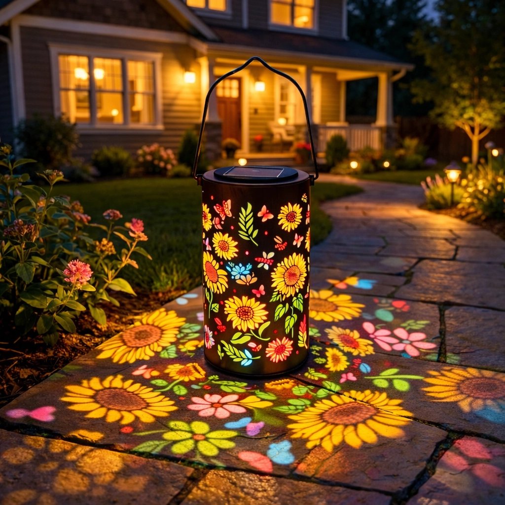 Solar Sunflower Garden Light Waterproof Outdoor Lantern Warm Glow Patio Decor - Image 4