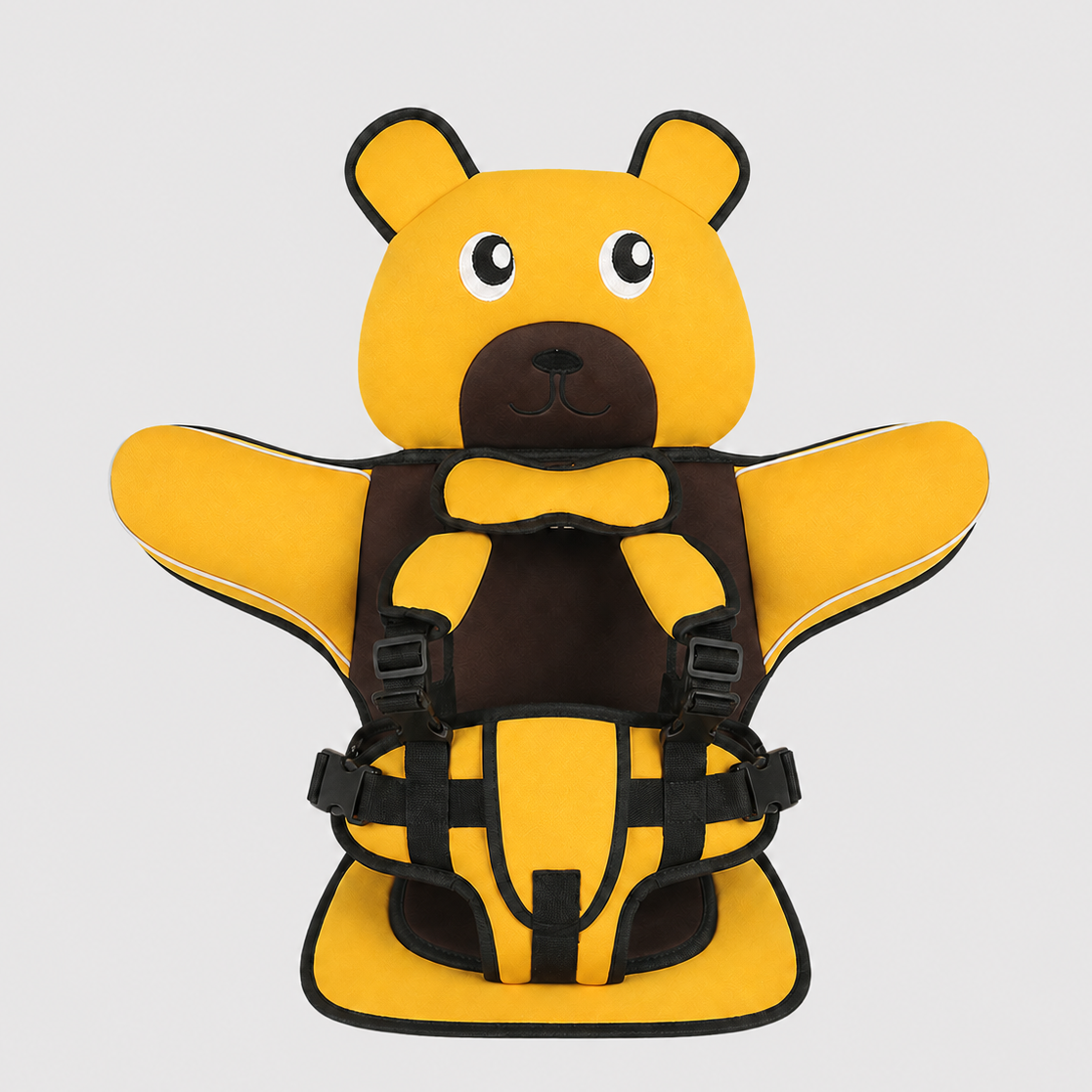 Adjustable Child Travel Booster Seat with Bear Design - Image 5