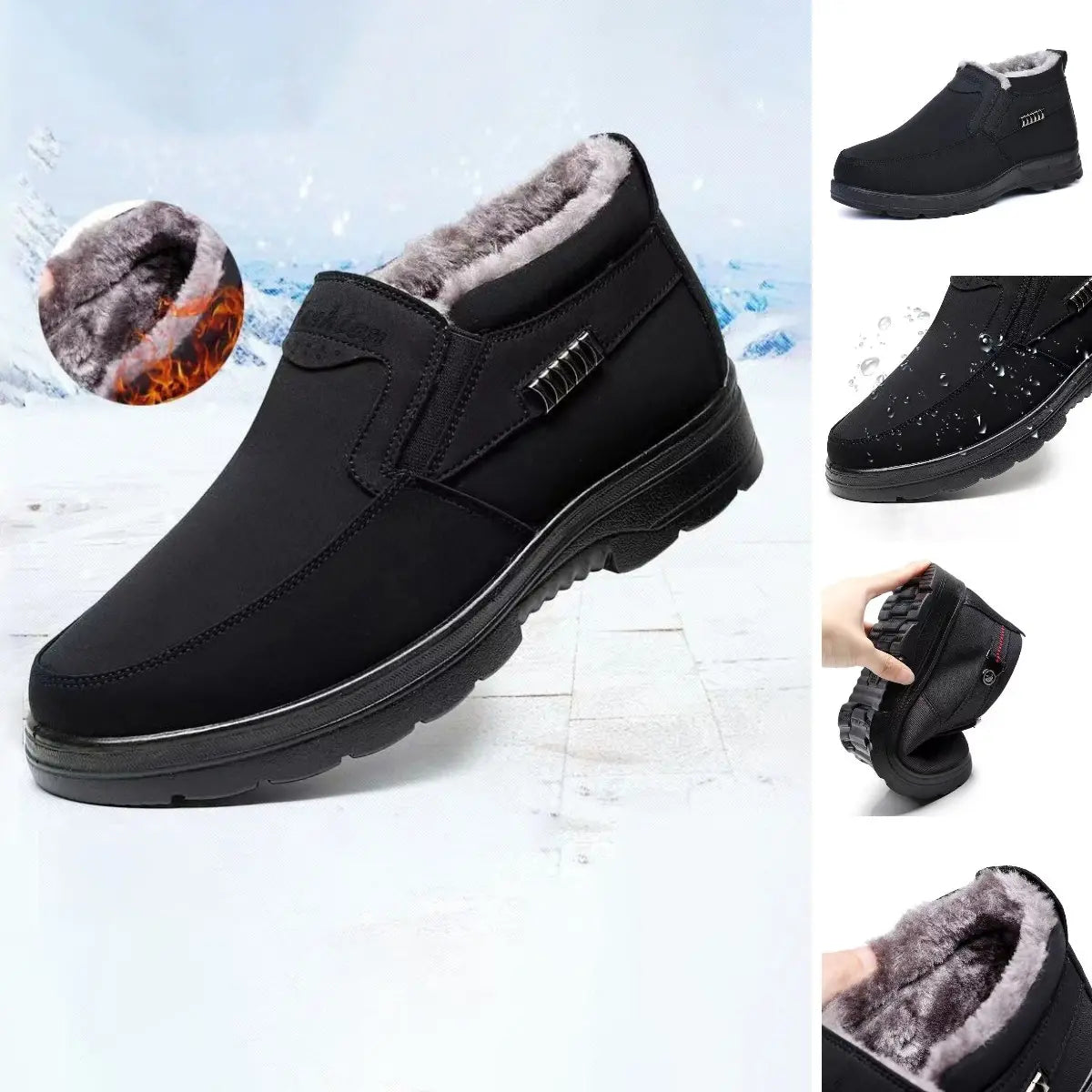 Men's Thermal Winter Insulation Plush Shoes for Cold Days