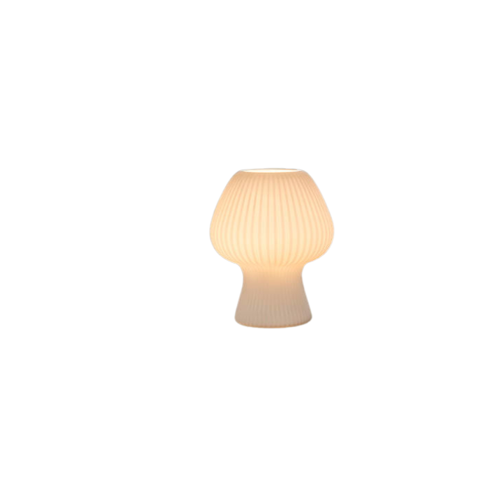 Vintage Bedside Lamp Ribbed Glass Mushroom Table Lamp Dimmable - Image 9