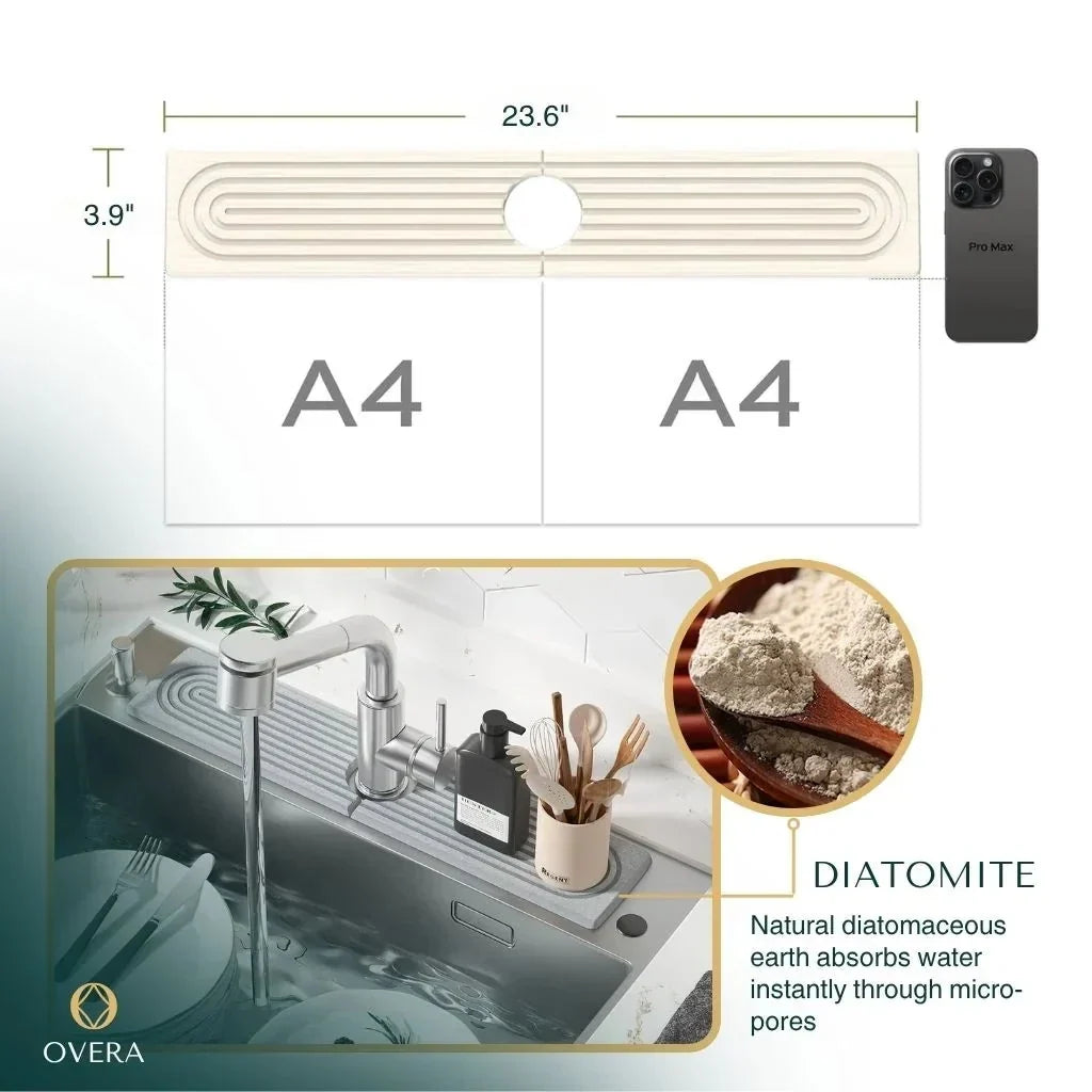 Diatomaceous Earth Faucet Splash Guard Mat Quick Drying - Image 9