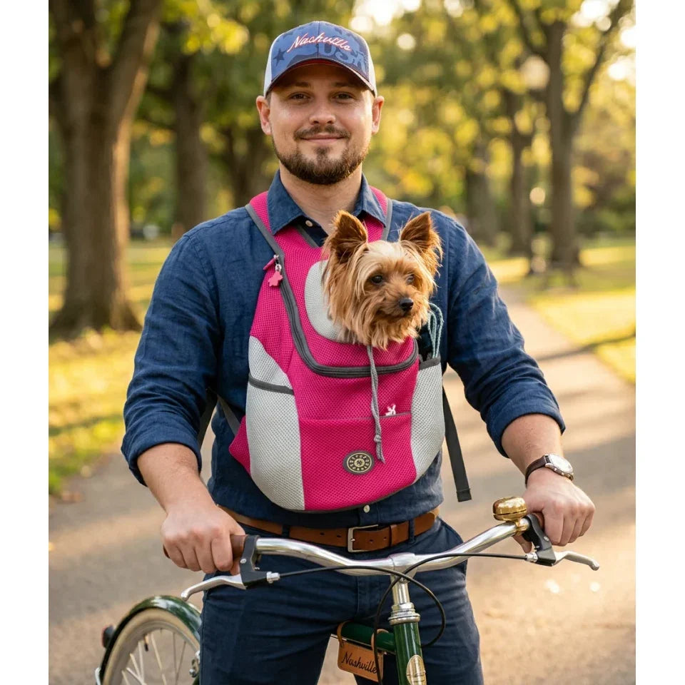 Breathable Mesh Dog Carrier Backpack Front Facing