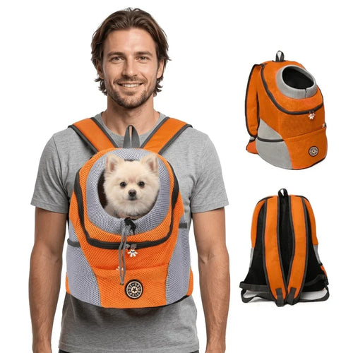 Breathable Mesh Dog Carrier Backpack Front Facing - Image 2