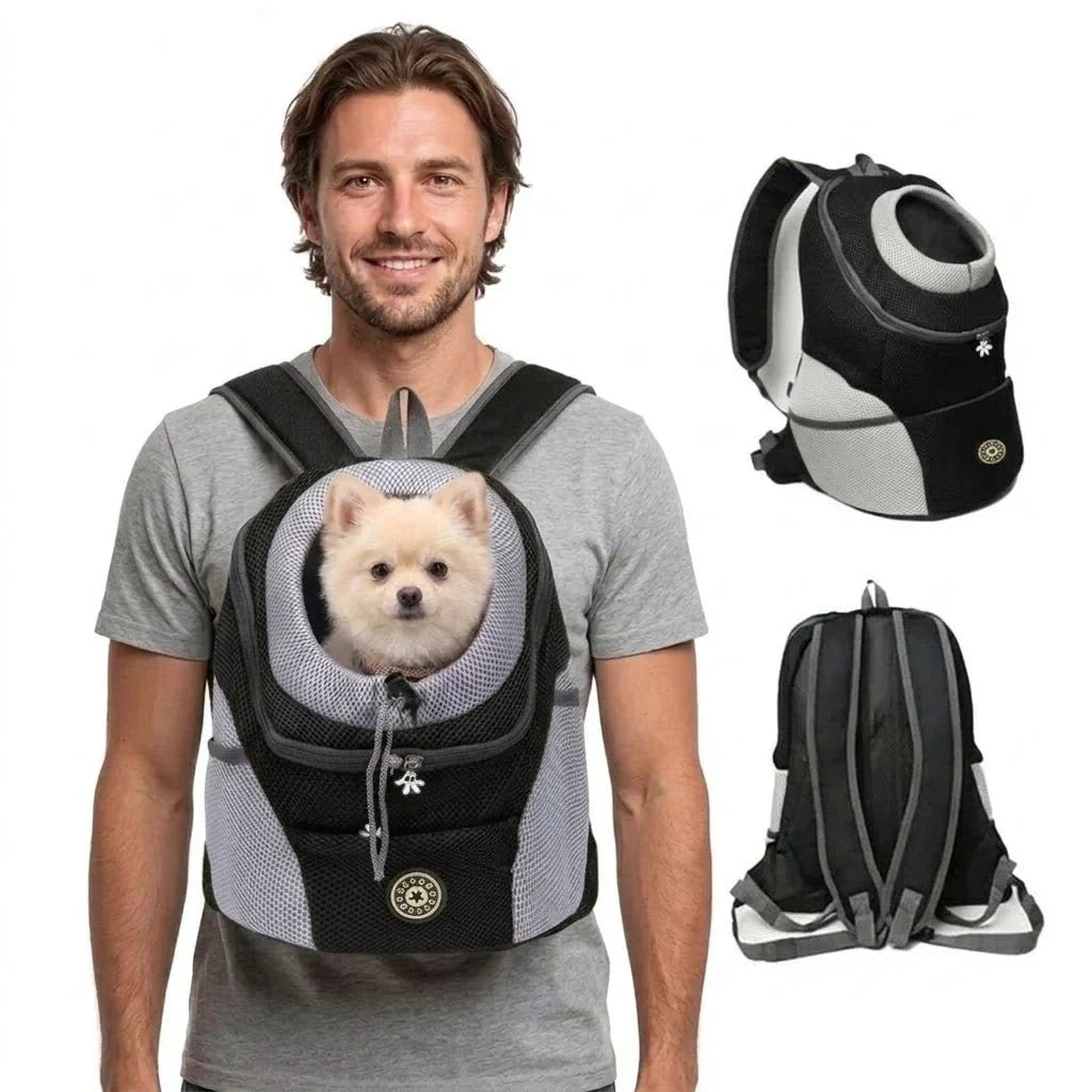 Breathable Mesh Dog Carrier Backpack Front Facing - Image 4