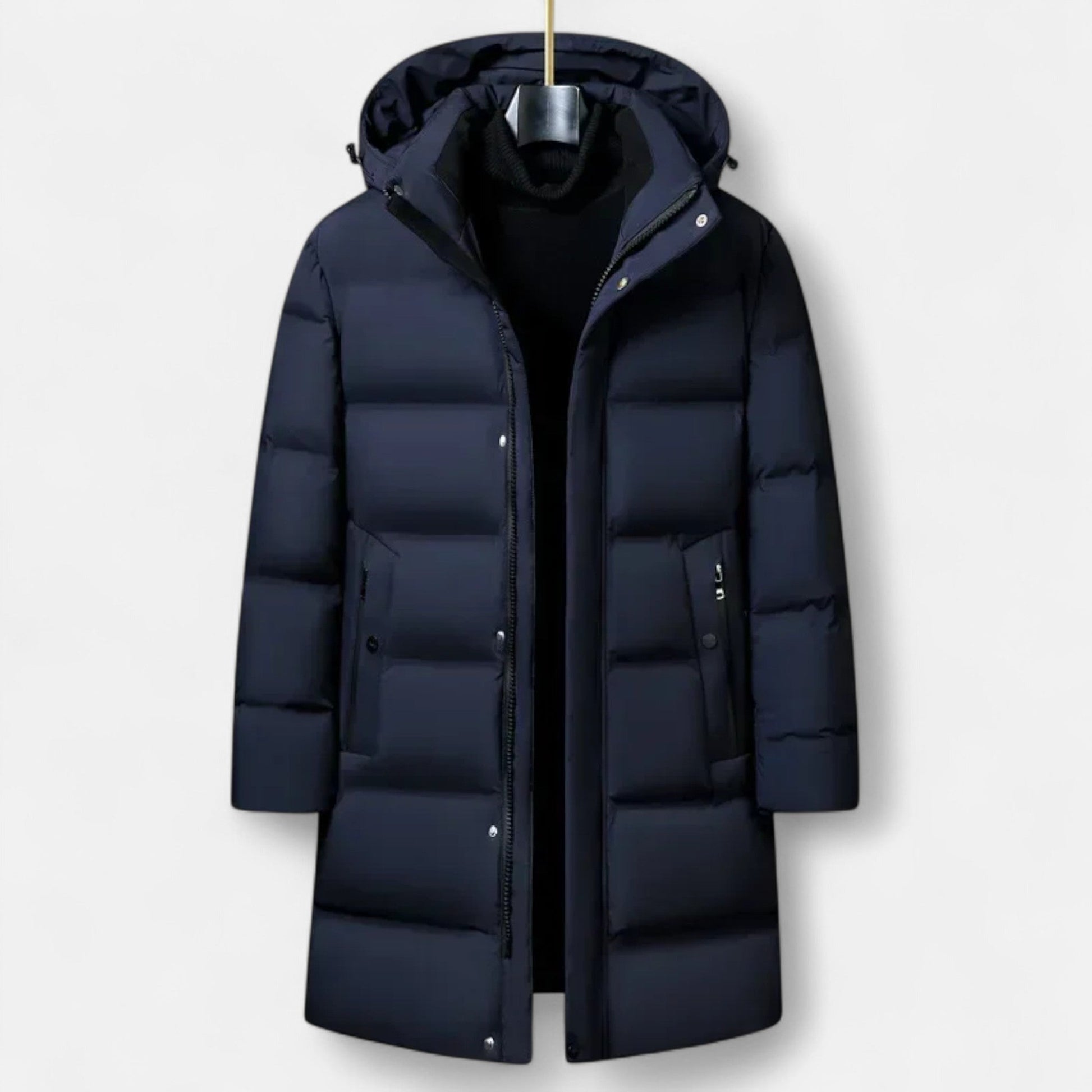 Men’s Elegance Insulated Down Practical Winter Parka Coat with Protective Hood