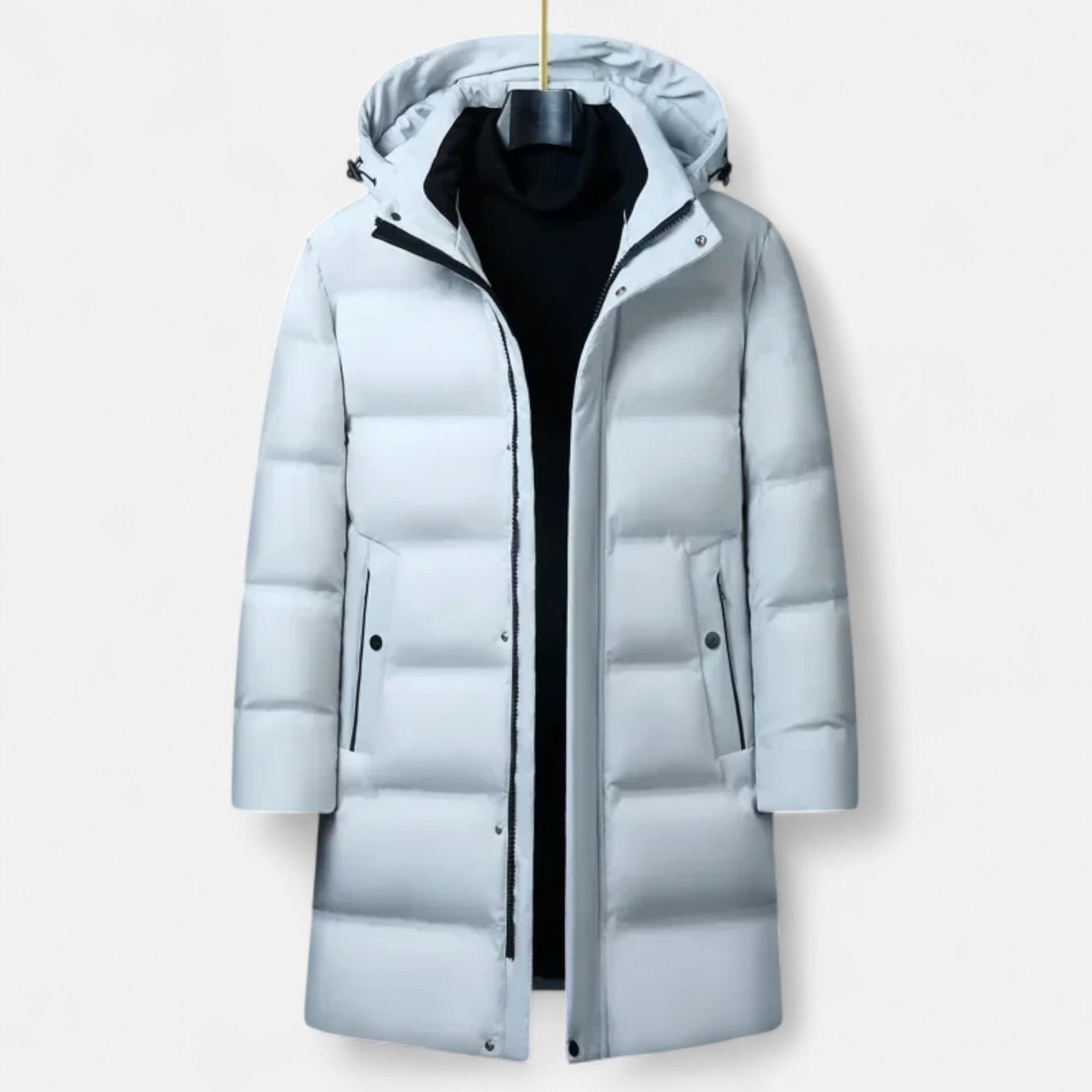 Men’s Elegance Insulated Down Practical Winter Parka Coat with Protective Hood
