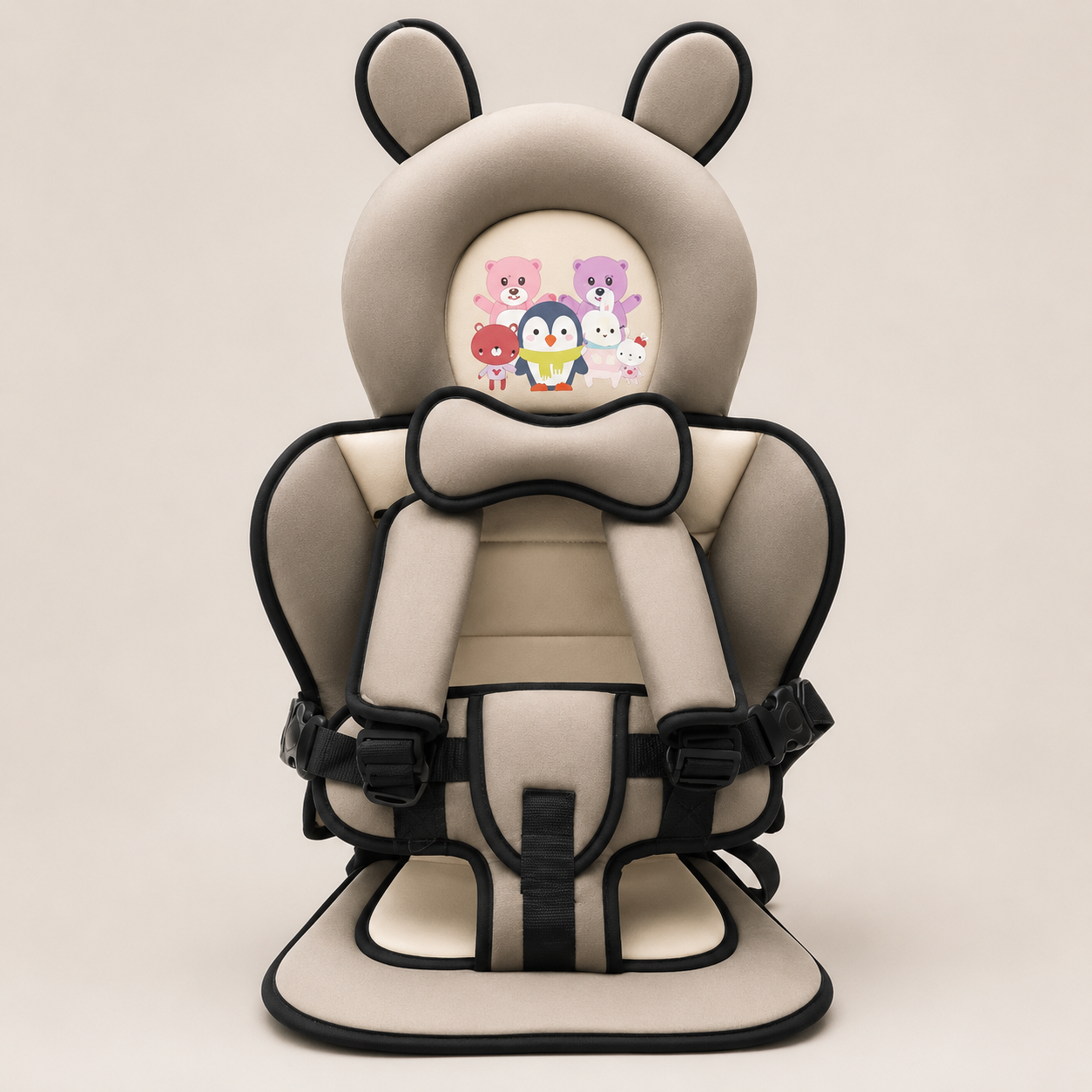 Children Car Seat Head Support Pillow with Bear Design - Image 7