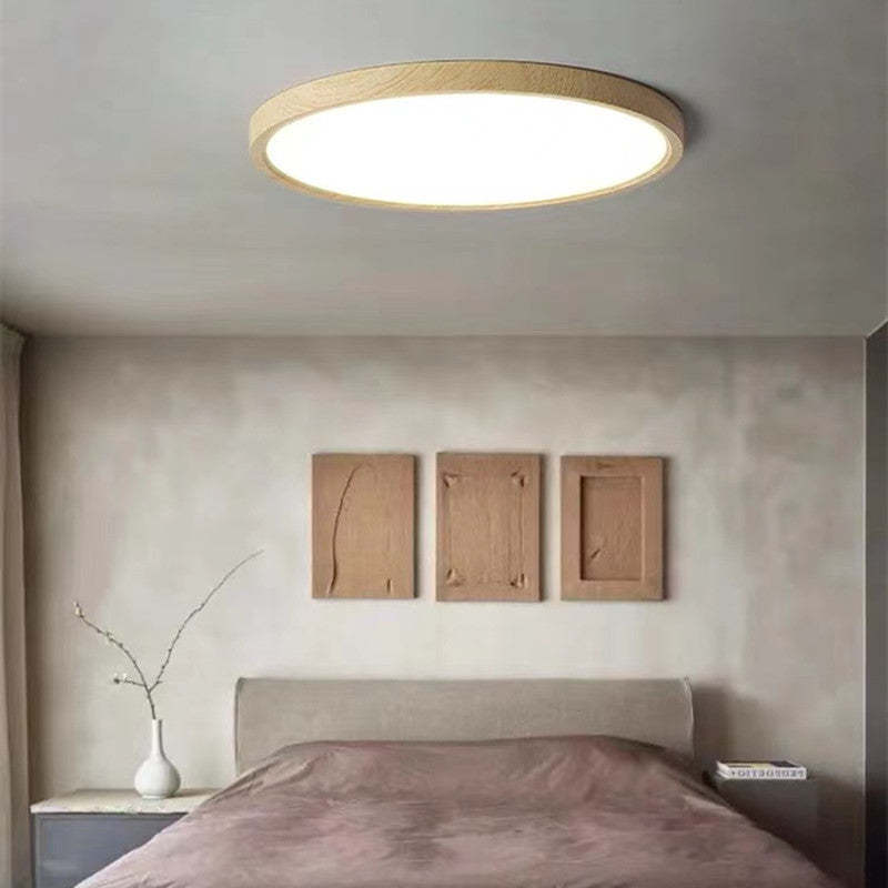 Round Flush Ceiling Light Minimalist Japanese-Inspired Design - Image 2