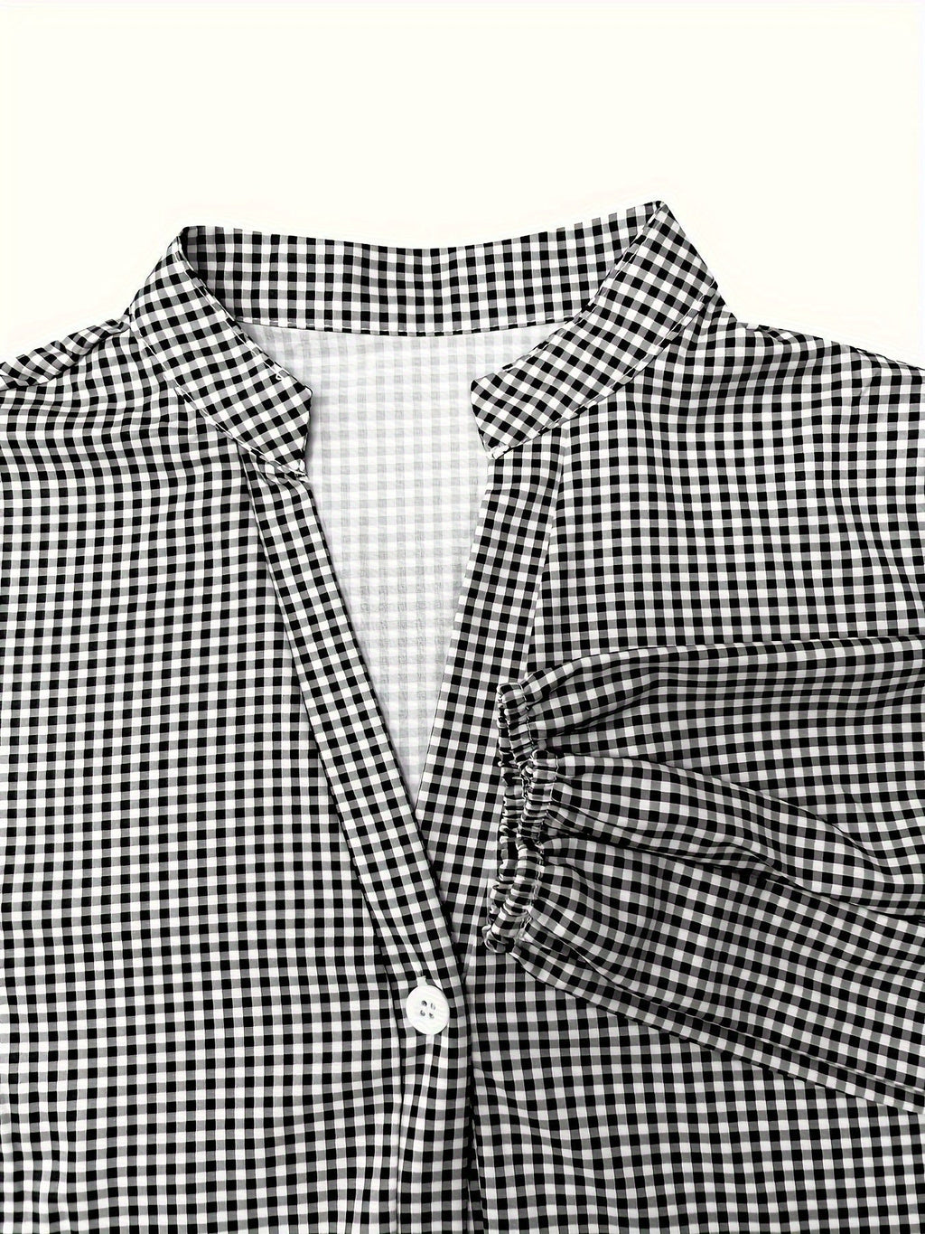 Women's Sunny Gingham Stripes Summer Dress with Airy 3/4 Puffed Sleeves