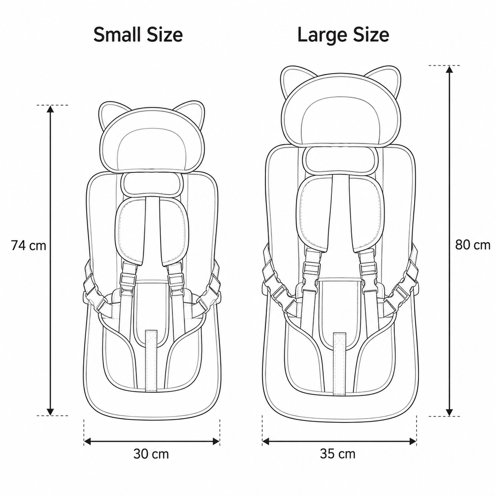 Toddler Booster Seat Cushion Cute Bear Stroller Seat Pad Adjustable Straps - Image 6