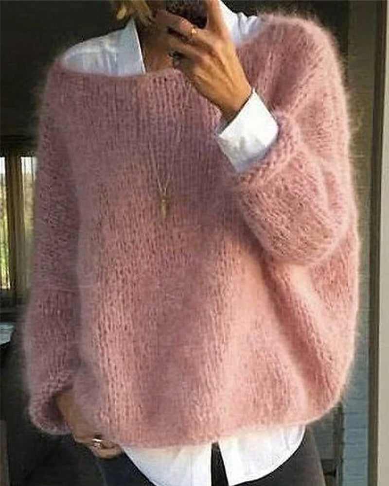 Women's Sleek Quick-Drying Knitted Long-Sleeved Sweater for Winter