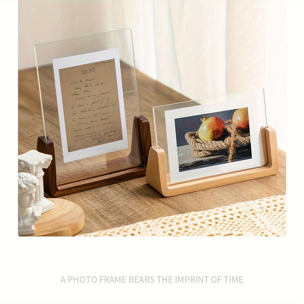 Minimalist Photo Frame Modern Acrylic Wood Tabletop Display - Image 4