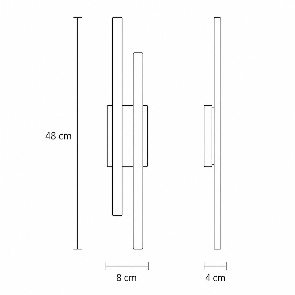 Modern Linear LED Wall Light – 2 Light Sconce