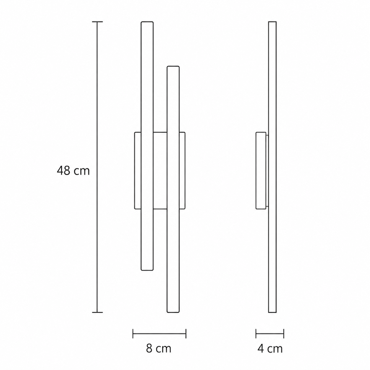 Modern Linear LED Wall Light – 2 Light Sconce