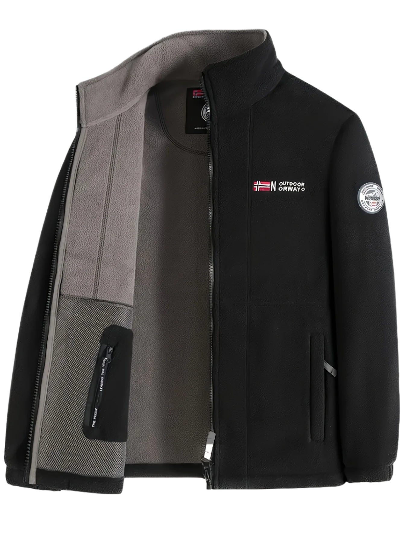 Men's Fashion Warm Outdoor Fleece Jacket with Protective Collar