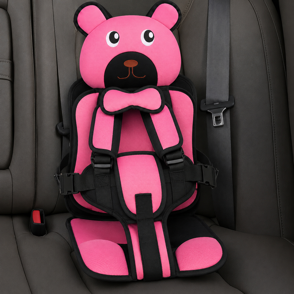 Adjustable Child Travel Booster Seat with Bear Design