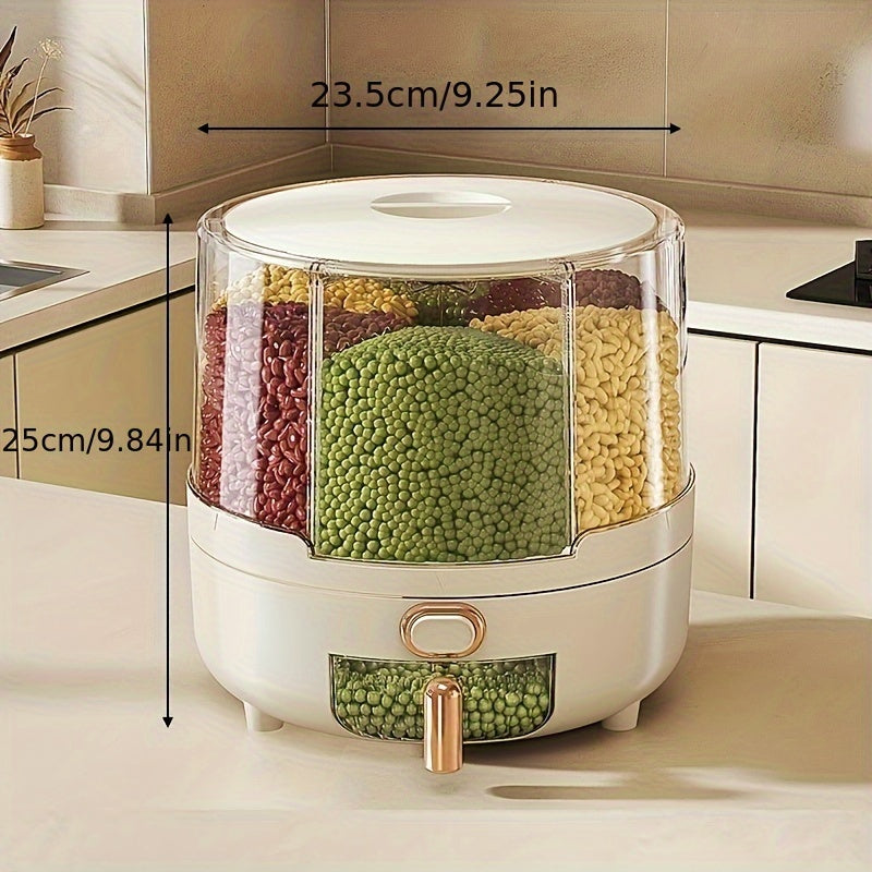 Airtight Food Storage Container Rotating Rice Cereal Pantry Dispenser - Image 5