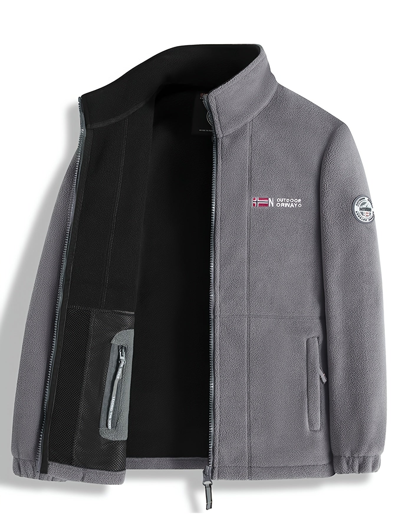 Men's Fashion Warm Outdoor Fleece Jacket with Protective Collar