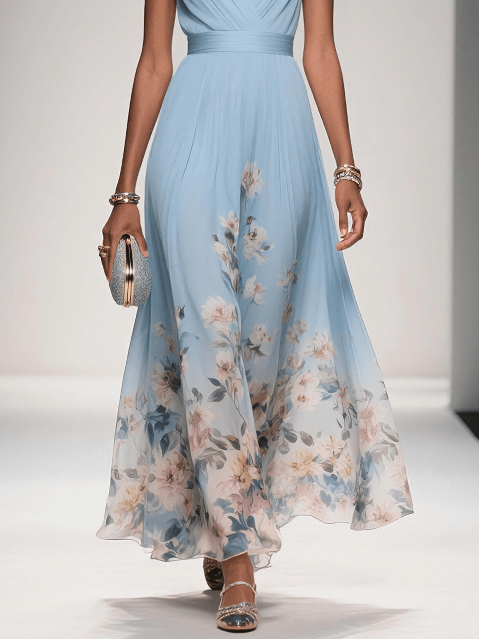 Women's Event- Ready Garden Wedding Guest Dress with Floral Print