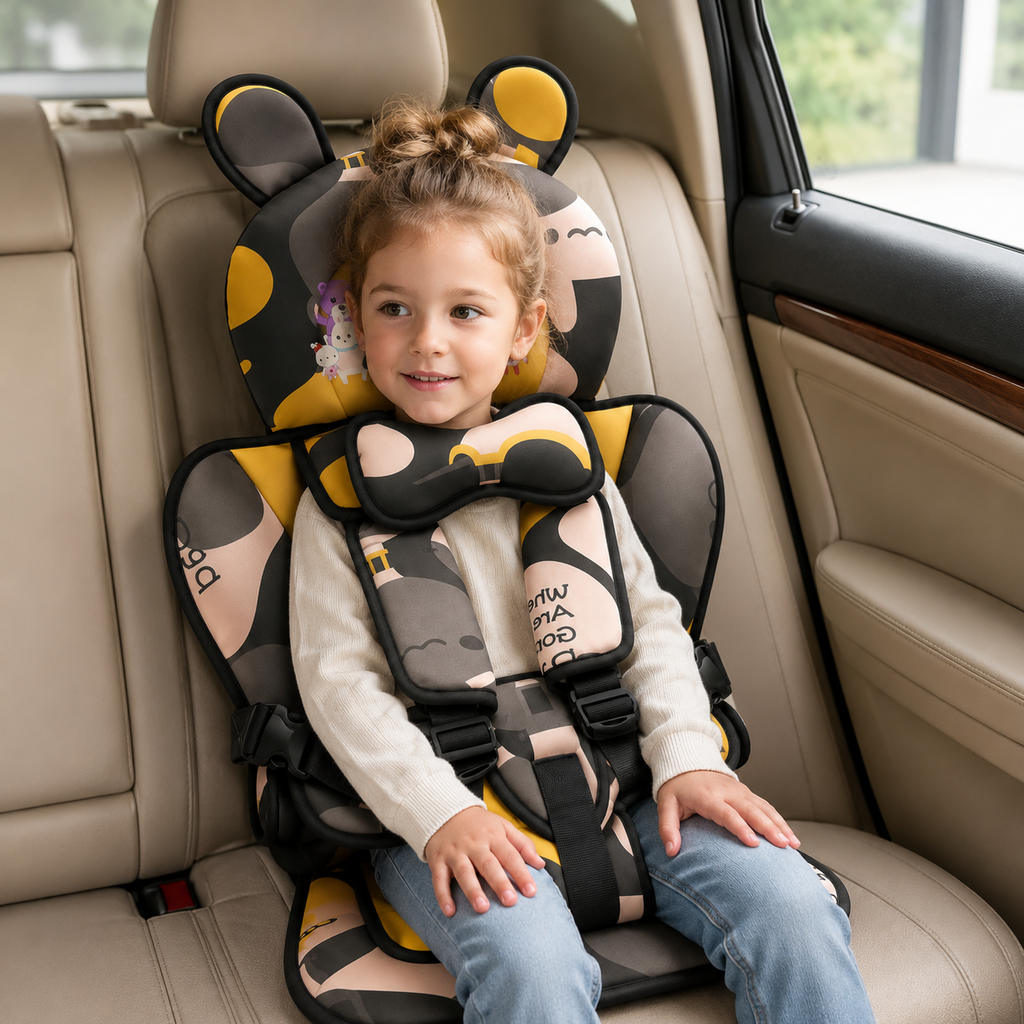 Children Car Seat Head Support Pillow with Bear Design