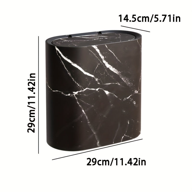 Bathroom Trash Can Lid Marble Modern Small Kitchen Bin - Image 4