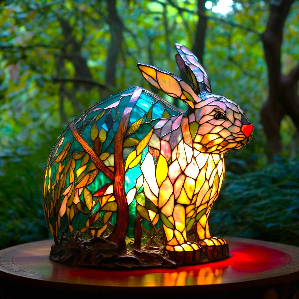 Stained Glass Table Lamp Animal Decorative Light - Image 15