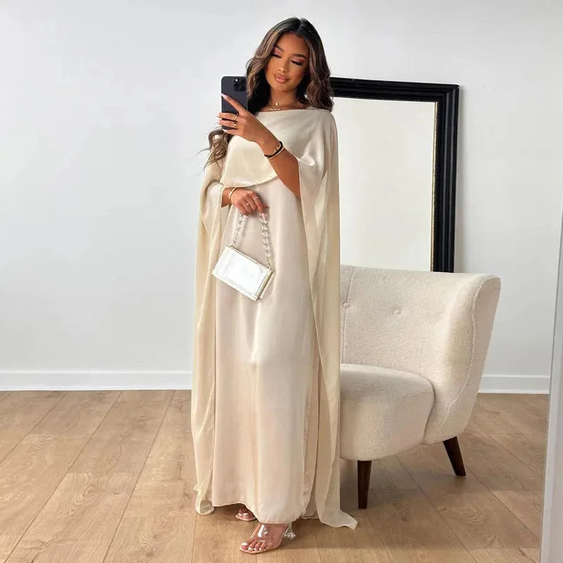 Women's Stunning Cape Maxi Party Formal Wedding Guest Dress