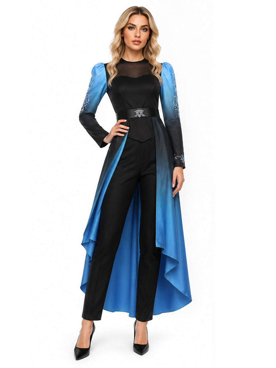 Women Girls 3 Piece Princess Cosplay Costume Ombre - Image 7